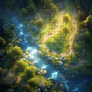 Trail Bend 2 Battle Map, DnD Battle Map, D&D, Battlemap, Dungeons and Dragons, 5e, Roll20, Fantasy Grounds, Foundry, VTT, Digital Map