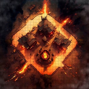 Hell Rises Battle Map, DnD Battle Map, D&D, Battlemap, Dungeons and Dragons, 5e, Roll20, Fantasy Grounds, Foundry, VTT, Digital Map