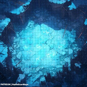 Mystieke ijsslagkaart, DnD Battle Map, D&D, Battlemap, Dungeons and Dragons, 5e, Roll20, Fantasy Grounds, Foundry, VTT, digitale kaart