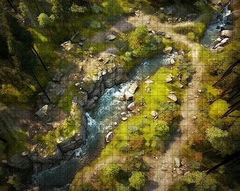 Trail Bend Battle Map,  DnD Battle Map, D&D, Battlemap, Dungeons and Dragons, 5e, Roll20, Fantasy Grounds, Foundry, VTT, Digital Map