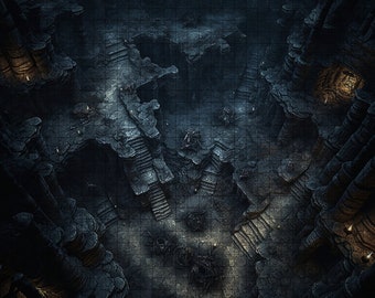 Caverns Deep Battle Map,  DnD Battle Map, D&D, Battlemap, Dungeons and Dragons, 5e, Roll20, Fantasy Grounds, Foundry, VTT, Digital Map