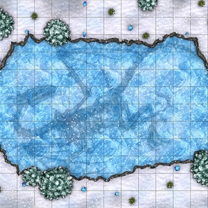 Frozen Grave Battle Map, DnD Battle Map, D&D, Battlemap, Dungeons and Dragons, 5e, Roll20, Fantasy Grounds, Foundry, VTT, Digitale kaart