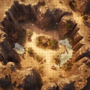 Desert Descent Battle Map, DnD Battle Map, D&D, Battlemap, Dungeons and Dragons, 5e, Roll20, Fantasy Grounds, Foundry, VTT, Digitale kaart