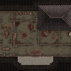 Mappa della battaglia della casa stregata, Mappa della battaglia DnD, D&D, Battlemap, Dungeons and Dragons, 5e, Roll20, Fantasy Grounds, Foundry, VTT, Mappa digitale