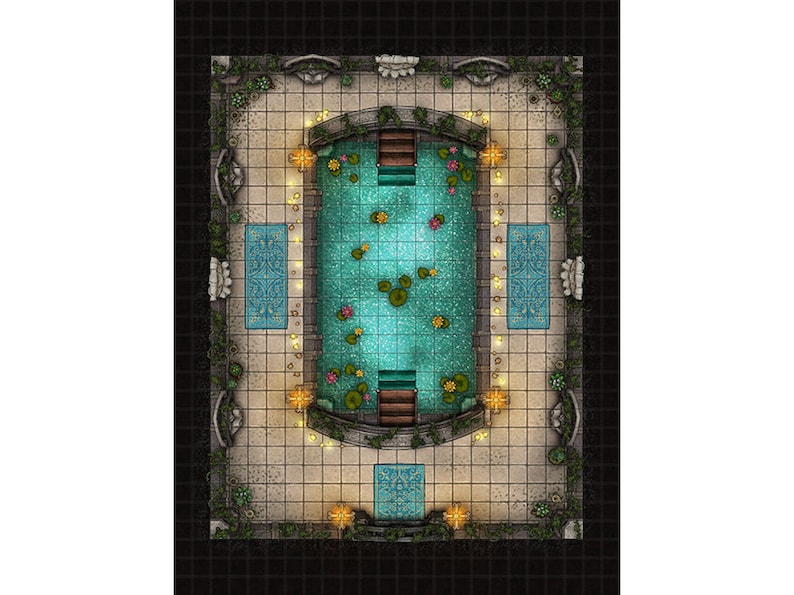 Bath House Battle Map DnD Battle Map D&D Battlemap Donjons Etsy Canada