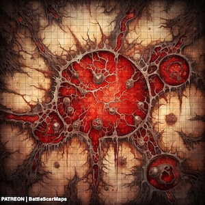 Bloody Scab Battle Map, DnD Battle Map, D&D, Battlemap, Dungeons and Dragons, 5e, Roll20, Fantasy Grounds, Foundry, VTT, Digitale kaart