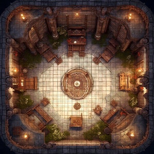 Elven Temple Battle Map, DnD Battle Map, D&D, Battlemap, Dungeons and Dragons, 5e, Roll20, Fantasy Grounds, Foundry, VTT, Digitale kaart