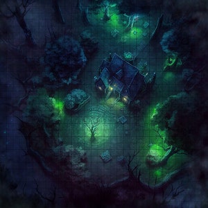 Eerie Cottage Map, DnD Battle Map, D&D, Battlemap, Donjons et Dragons, 5e, Roll20, Fantasy Grounds, Foundry, VTT, Digital Map