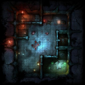 Evil Den Map, DnD Battle Map, D&D, Battlemap, Dungeons and Dragons, 5e, Roll20, Fantasy Grounds, Foundry, VTT, Digitale kaart