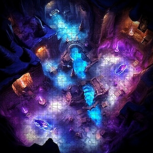 Underdark Spirits Battle Map, DnD Battle Map, D&D, Battlemap, Dungeons and Dragons, 5e, Roll20, Fantasy Grounds, Foundry, VTT, Digital Map