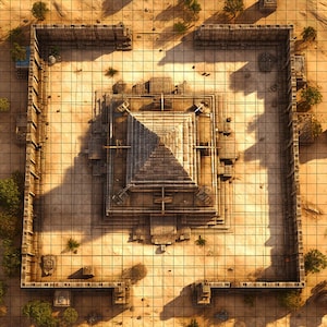 Pyramid Battle Map, DnD Battle Map, D&D, Battlemap, Dungeons and Dragons, 5e, Roll20, Fantasy Grounds, Foundry, VTT, Digitale kaart