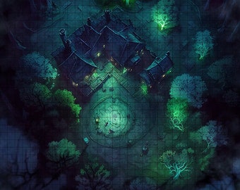 Eerie Manor Map,  DnD Battle Map, D&D, Battlemap, Dungeons and Dragons, 5e, Roll20, Fantasy Grounds, Foundry, VTT, Digital Map