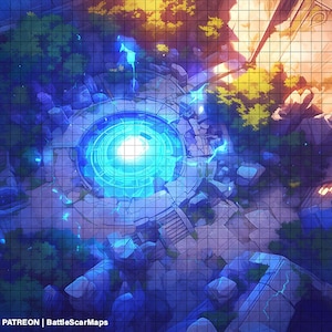 Arcane Portal Battle Map, DnD Battle Map, D&D, Battlemap, Dungeons and Dragons, 5e, Roll20, Fantasy Grounds, Foundry, VTT, Digitale kaart