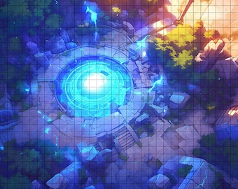Arcane Portal Map, DnD Map, D&D, Fantasy Map, Dungeons and Dragons, 5e, Roll20, Fantasy Bases, Gießerei, Digitale Karte