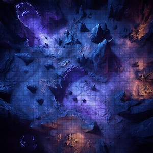 Underdark Cave Battle Map, DnD Battle Map, D&D, Battlemap, Dungeons and Dragons, 5e, Roll20, Fantasy Grounds, Foundry, VTT, Digitale kaart