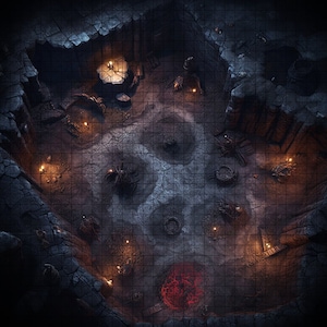 Mapa de batalla de depresión, mapa de batalla DnD, D&D, mapa de batalla, mazmorras y dragones, 5e, Roll20, Fantasy Grounds, Foundry, VTT, mapa digital