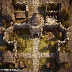 Nation Gates Battle Map, DnD Battle Map, D&D, Battlemap, Dungeons and Dragons, 5e, Roll20, Fantasy Grounds, Foundry, VTT, Digitale kaart