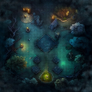Cryptic Path Battle Map, D&D Battle Map, D&D, Battlemap, Dungeons and Dragons, 5e, Roll20, Fantasy Grounds, Gießerei, VTT, Digital Map