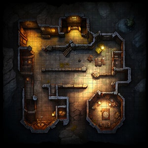 Mountain Cottage Battle Map, DnD Battle Map, D&D, Battlemap, Dungeons and Dragons, 5e, Roll20, Fantasy Grounds, Foundry, VTT, Digitale kaart