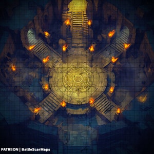 De Gathering Battle Map, DnD Battle Map, D&D, Battlemap, Dungeons and Dragons, 5e, Roll20, Fantasy Grounds, Foundry, VTT, Digitale kaart