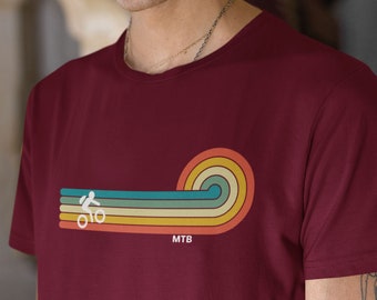 Vintage Lines Mountain Bike T-Shirt | Retro Classic MTB Bicycle Gift For Him | Printed In-House