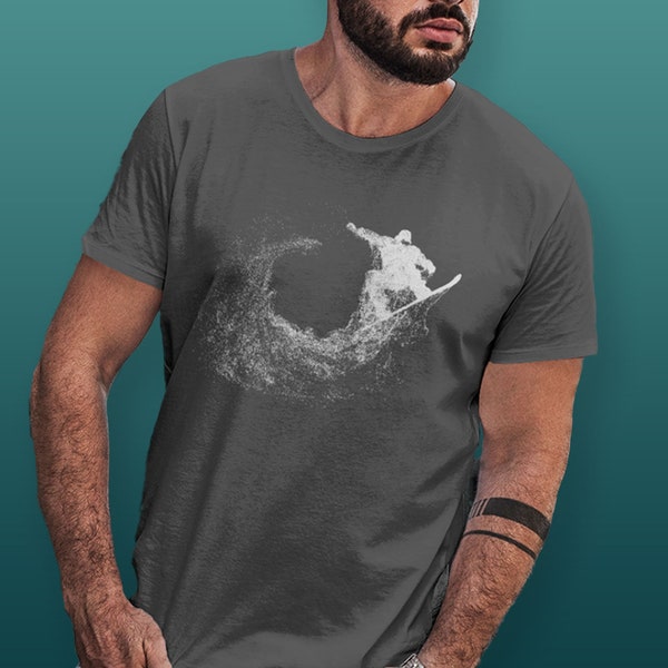 Particle Dot Snowboarder T-Shirt | Winter Sports Snowboarding Ski Skiing Snow Gift | Printed In-House