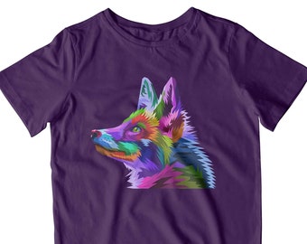 Kids Colourful Fox T-Shirt | Pop Art Rainbow Animal Lover Gift | Printed In-House