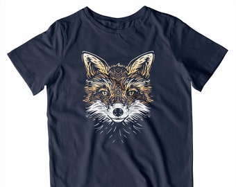 Kids Fox Illustration T-Shirt | Line Drawing Woodland Animal Lover Gift | Printed In-House