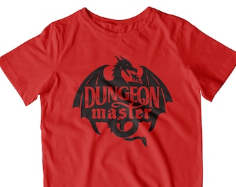 Kids Dungeon Master T-Shirt | Dragon Fantasy Role Playing Game Gift for Kids Boy or Girl | Printed In-House