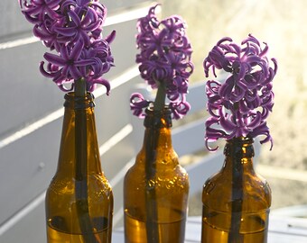 Vintage Flaschen Vase 3 Stück für Seife Putzmittel Essig & Öl  - Glasflaschen Italien Sardinien
