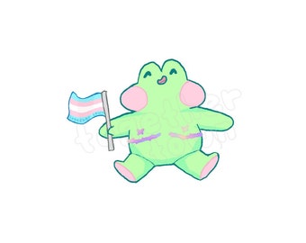 Trans Pride Frog Sticker