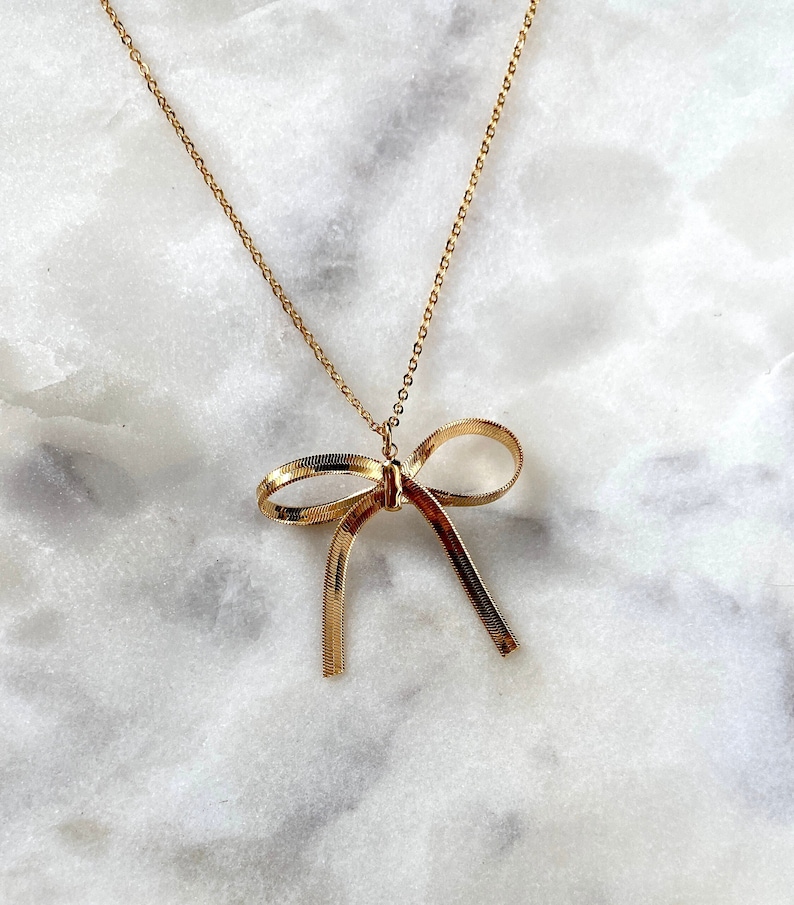 Zara Gold Filled Ribbon Bow Necklace main image 0