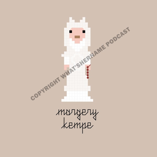 Margery Kempe Cross Stitch Pattern - Medieval Mystic - Visionary - Pilgrimage