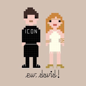 Ew, David! - Cross-Stitch Pattern - David and Alexis