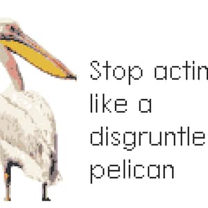 Disgruntled Pelican - Cross-Stitch Pattern - Moira Rose