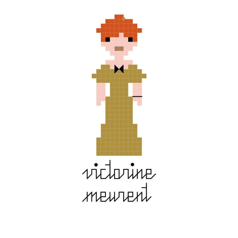 Victorine Meurent - Cross Stitch Pattern - French Painter, Manet's most famous model, La Belle Epoche image 1