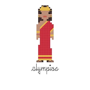 Olympias Cross Stitch Pattern - Alexander the Great - Ancient Greece - Macedonia
