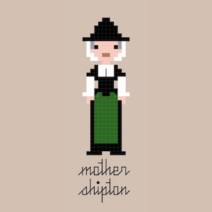 Mother Shipton - Cross Stitch Pattern - Witch - Witchcraft