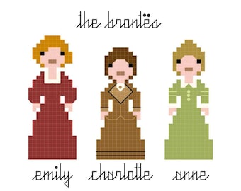 The Brontë Sisters Cross Stitch Patterns - Charlotte Emily Anne