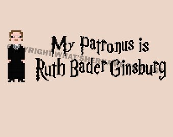 My Patronus is Ruth Bader Ginsburg - Cross Stitch Pattern