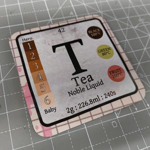 Sous-bock - Le thé, l'élément noble. Cadeau amusant sur le thème de la science et de la chimie.