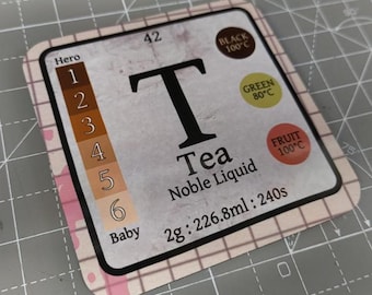 Sous-bock - Le thé, l'élément noble. Cadeau amusant sur le thème de la science et de la chimie.