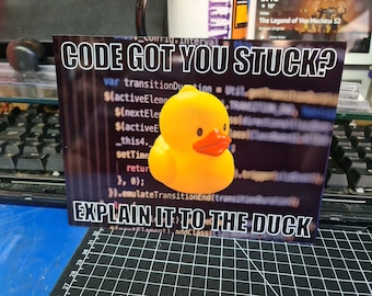 Tell The Duck - Panneau en métal amusant pour le bureau, l'atelier ou le laboratoire. Humour de programmation et de programmation.