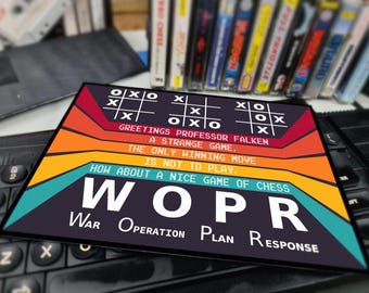 Enseigne en métal WOPR WarGames : décoration de jeu vidéo rétro