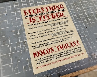 Panneau d'avertissement amusant en métal : tout est foutu - Décoration de garage/maison (8 x 6 pouces)