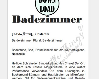 Badezimmer Bild, DOWNLOAD "Badezimmer Lautschrift, Beschreibung"  Lustiges Badezimmerbild, Deko, Poster, Spruch Badezimmer