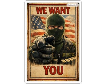 We Want You Beach Head Sticker