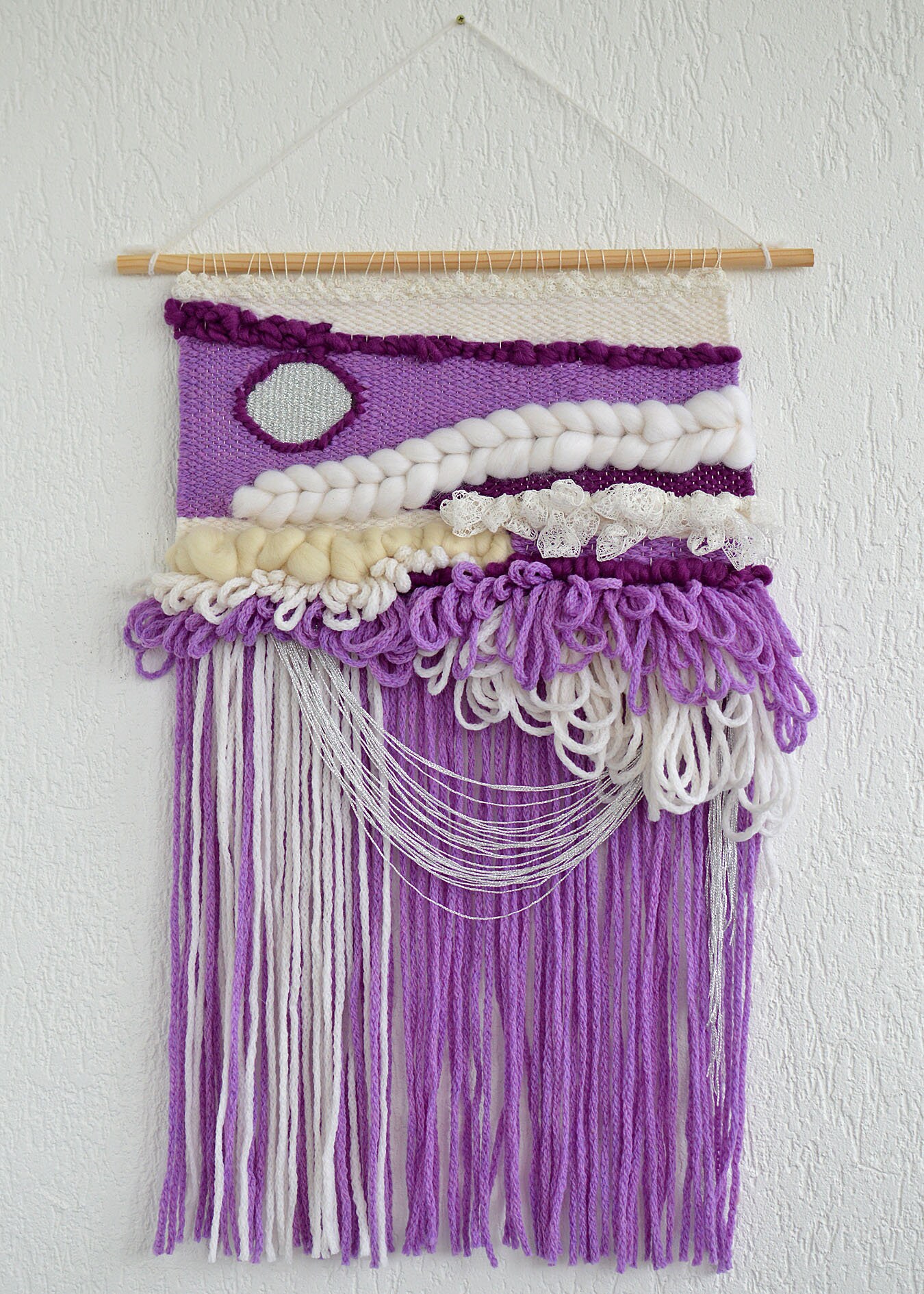 Lavender wall decor Woven tapestry wall hanging Weaving Etsy