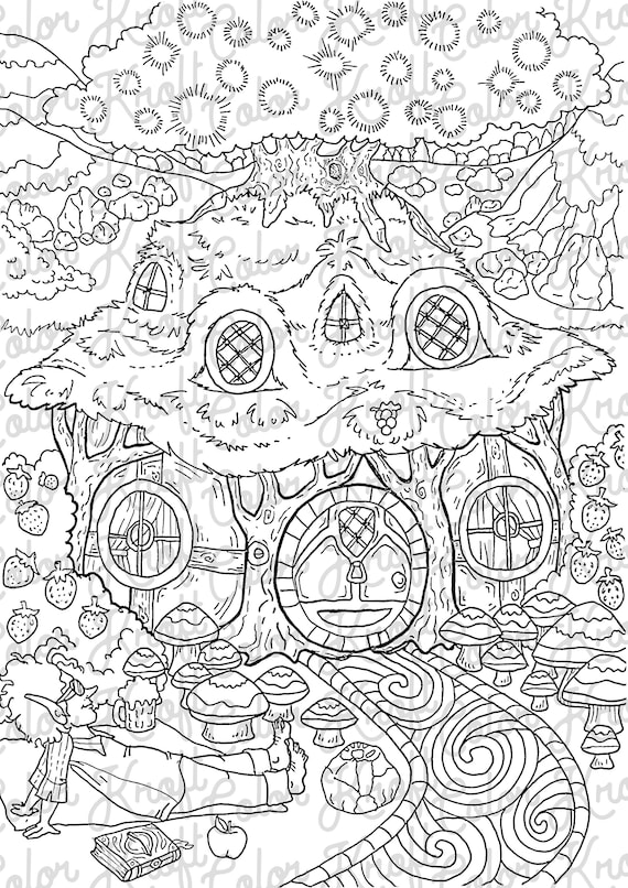 tree trunk coloring page