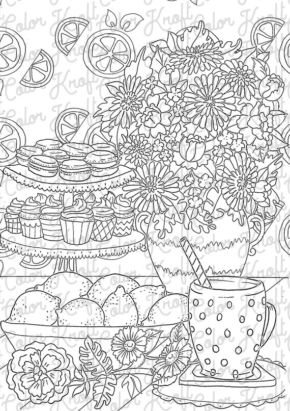 Country Garden Coloring Page Printable // Digital Download -  Portugal
